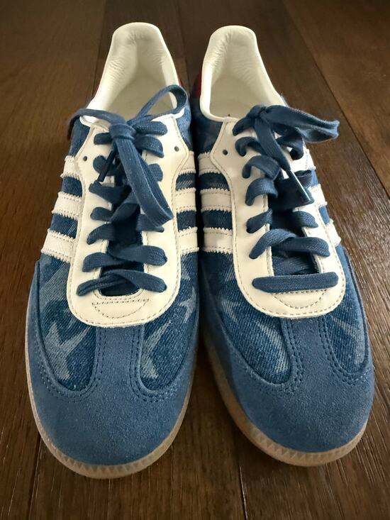 adidas Other - Adidas Samba OG USA Denim Star Print Sneakers Red Heel Tab Men's Size 9